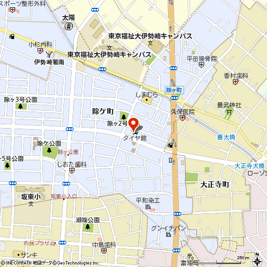 タイヤ館伊勢崎南付近の地図